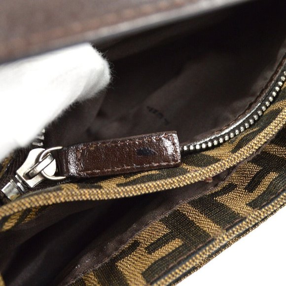 Authenticity Guaranteed FENDI Zucca Pattern Mini Handbag Brown Canvas - Picture 9 of 11